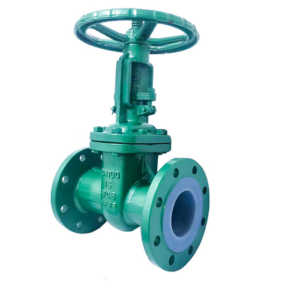 Flanged handmatig gegoten staal PTFE bekleed sluispoortklep Z41F46-16C voor waterbehandeling