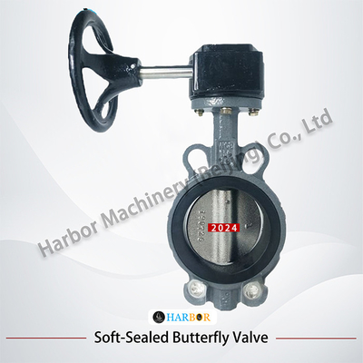 Watermedium DN40-DN700 Handmatige Turbine Gegooid Staal Soft-Seal Butterfly Valve D371X-16C