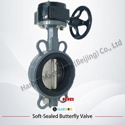 Watermedium DN40-DN700 Handmatige Turbine Gegooid Staal Soft-Seal Butterfly Valve D371X-16C