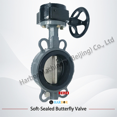 Watermedium DN40-DN700 Handmatige Turbine Gegooid Staal Soft-Seal Butterfly Valve D371X-16C