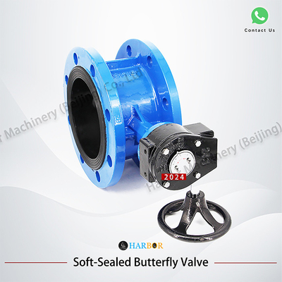 DN40-DN1200 Flankenverbindingshandleiding Turbine Ductile Iron Butterfly Valve for Benefit