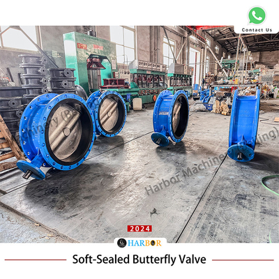 DN40-DN1200 Flankenverbindingshandleiding Turbine Ductile Iron Butterfly Valve for Benefit