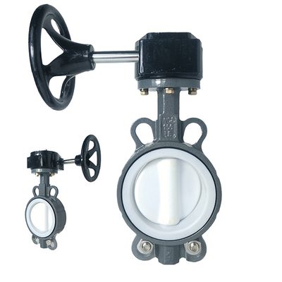 Volledig bekleed WCB Wafer Butterfly Valve D71F4-16C met dubbele werking