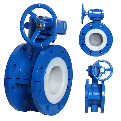 Gegote stalen turbine volledig PTFE-gevoer vlinderklep D341F46-16C voor industriële