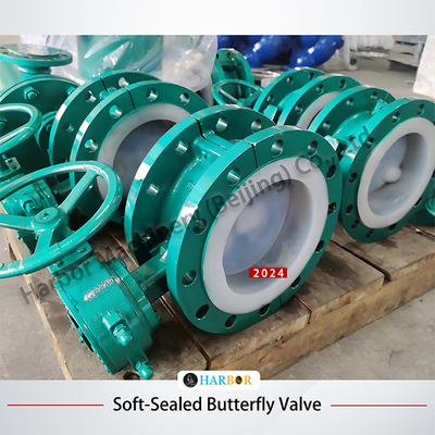 Gegote stalen turbine volledig PTFE-gevoer vlinderklep D341F46-16C voor industriële