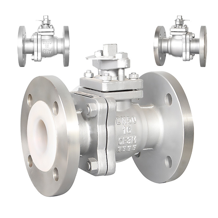 Zilveren PTFE-gevoerde kogelklep Q41F46-16P Corrosiebestendigheid Hoge betrouwbaarheid